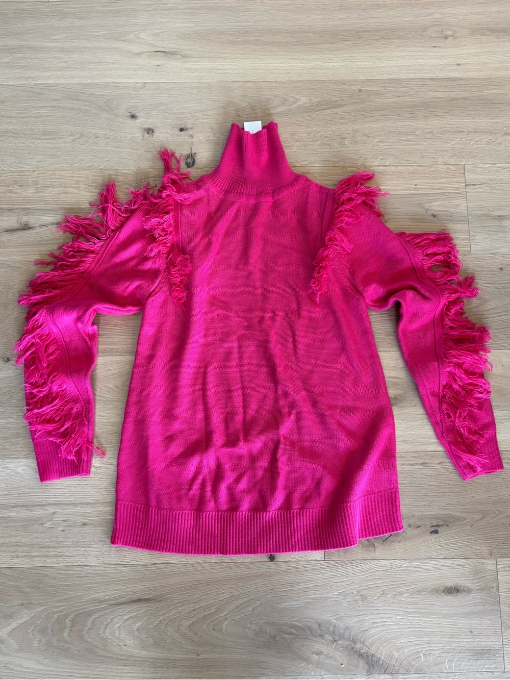 NWT SUGAR-LIPS Fringe Turtleneck Vibrant Sweater,Fuchsia Pink,Scout & Mollys, S